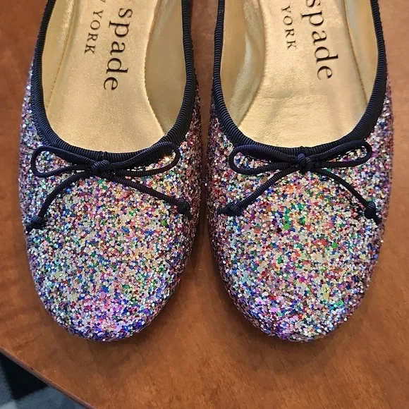 Kate Spade Honey glitter ballet flats rainbow - Picture 3 of 12